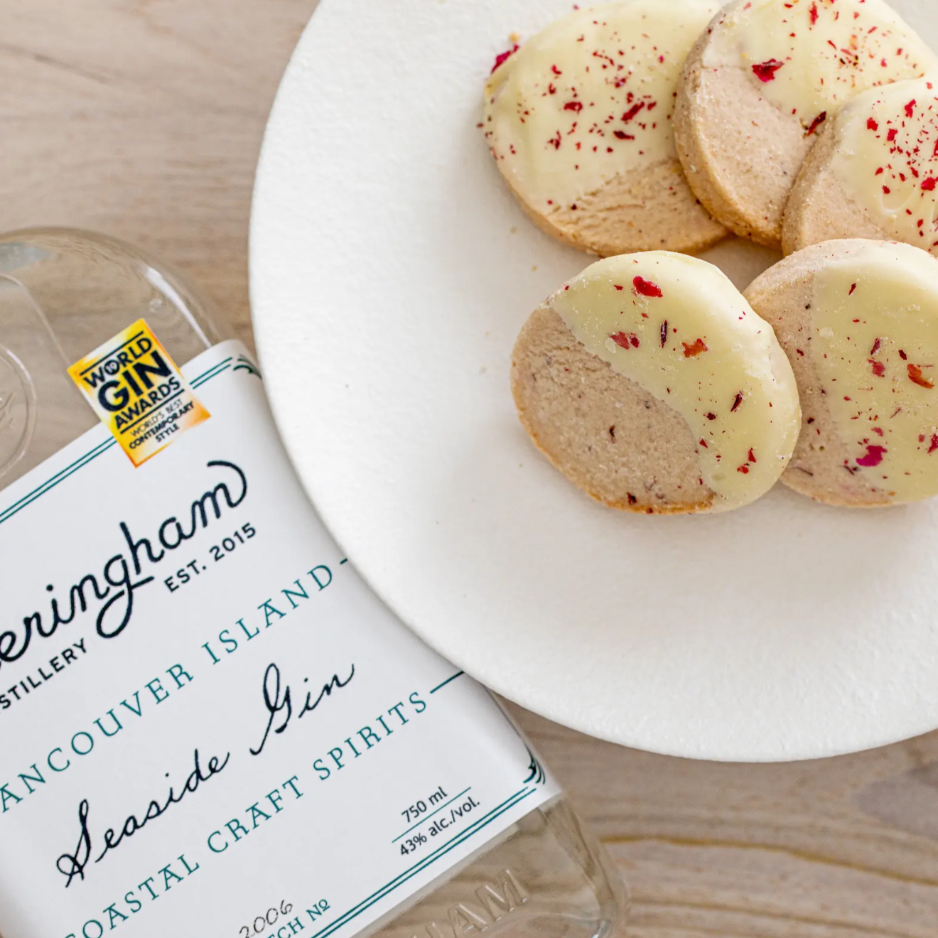 Sheringham Rose Gin and Tonic Shortbread Aunt Beth Bakes