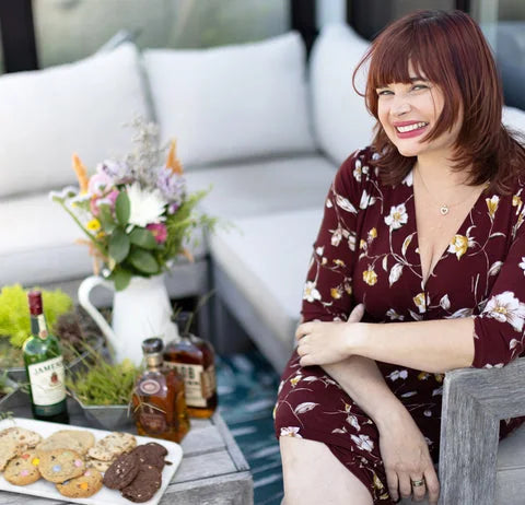 Beth Havers, founder of Aunt Beth’s, with whisky and cookies